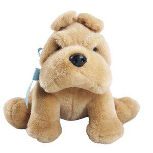 Commonwealth 8" Bulldog Dog Blue Ribbon 1990 Vintage Stuffed Animal Plush